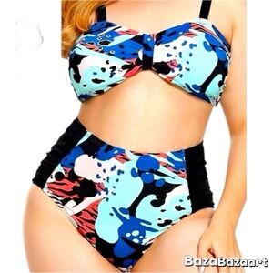 AS Rose Rich Bikini Set, Sz 2X, Bohemian, Geometric, 2 piece, bandeau,Statement